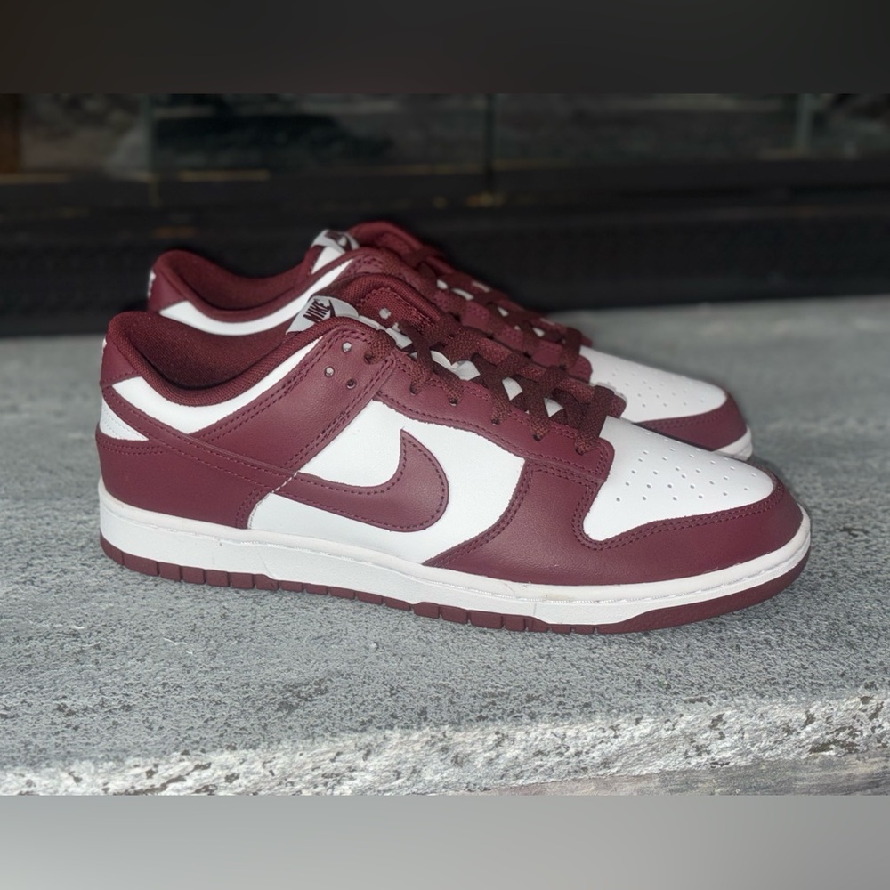Nike Men's Dunk Low-Top Sneakers - Maroon and White